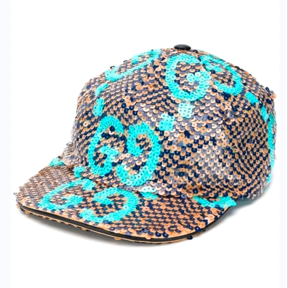 NWT Gucci GG Sequin Baseball Hat Paill Small